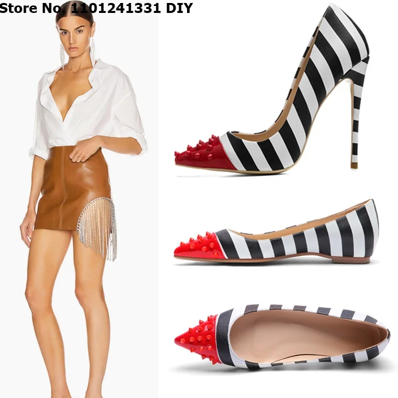 Zebra Striped High Heel Pointed Toe Female Dress Shoes Women Red Toe Rivets Party Pumps 12/ 10 /2Cm Heels
Zebra Striped High Heel Pointed Toe Female Dress Shoes Women Red Toe Rivets Party Pumps 12/ 10 /2Cm Heels