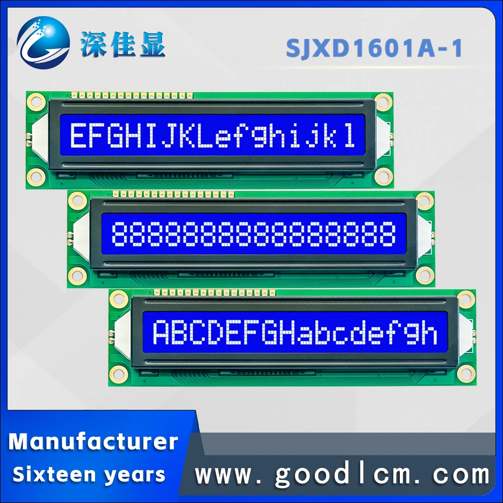 

Good display effect 16X1 Character type display module JXD1601A-1 STN Blue negative Single row character lcd display