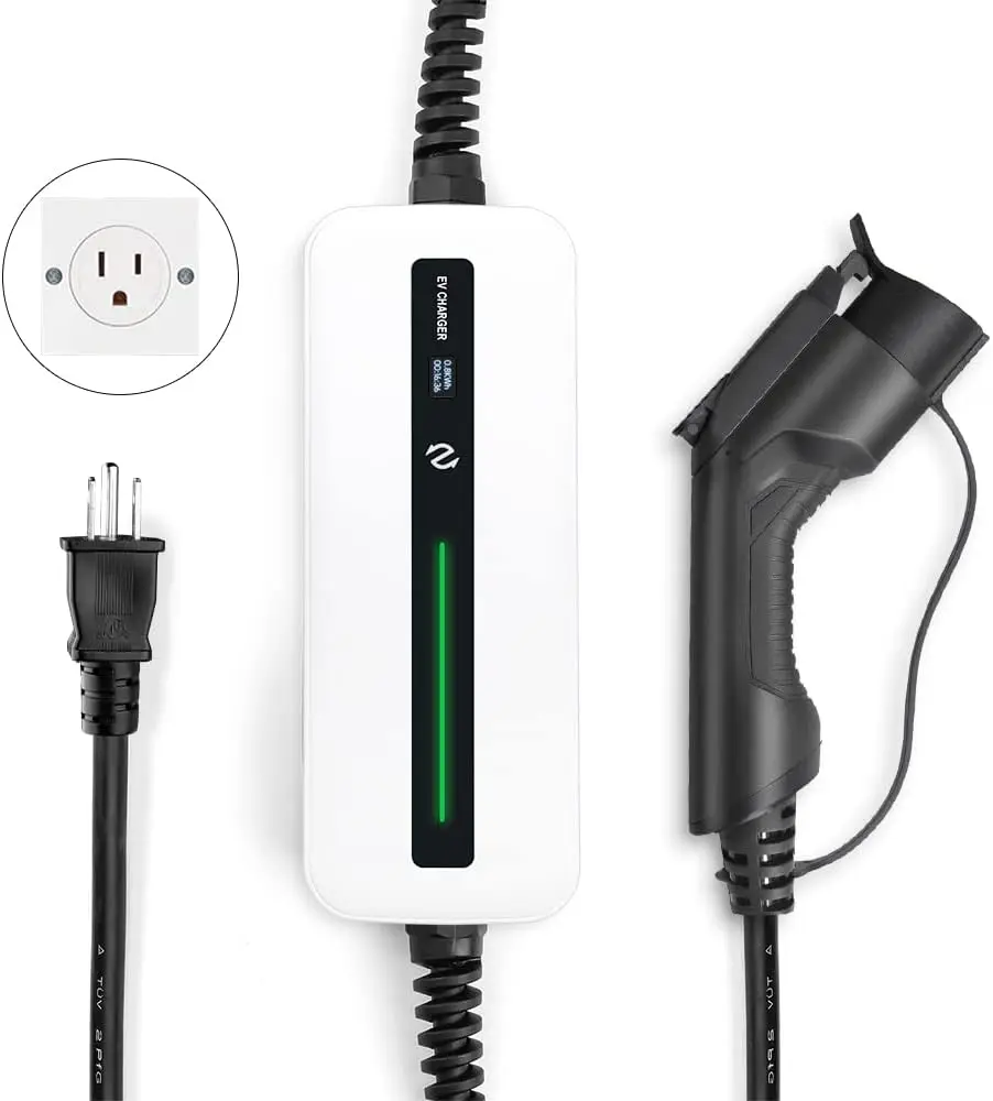 1 EV Charger 15A 110V Portable J1772 Charger 20ft NEMA 5-15 EV Charging Cable Compatible with All EV Cars
1 EV Charger 15A 110V Portable J1772 Charger 20ft NEMA 5-15 EV Charging Cable Compatible with All EV Cars