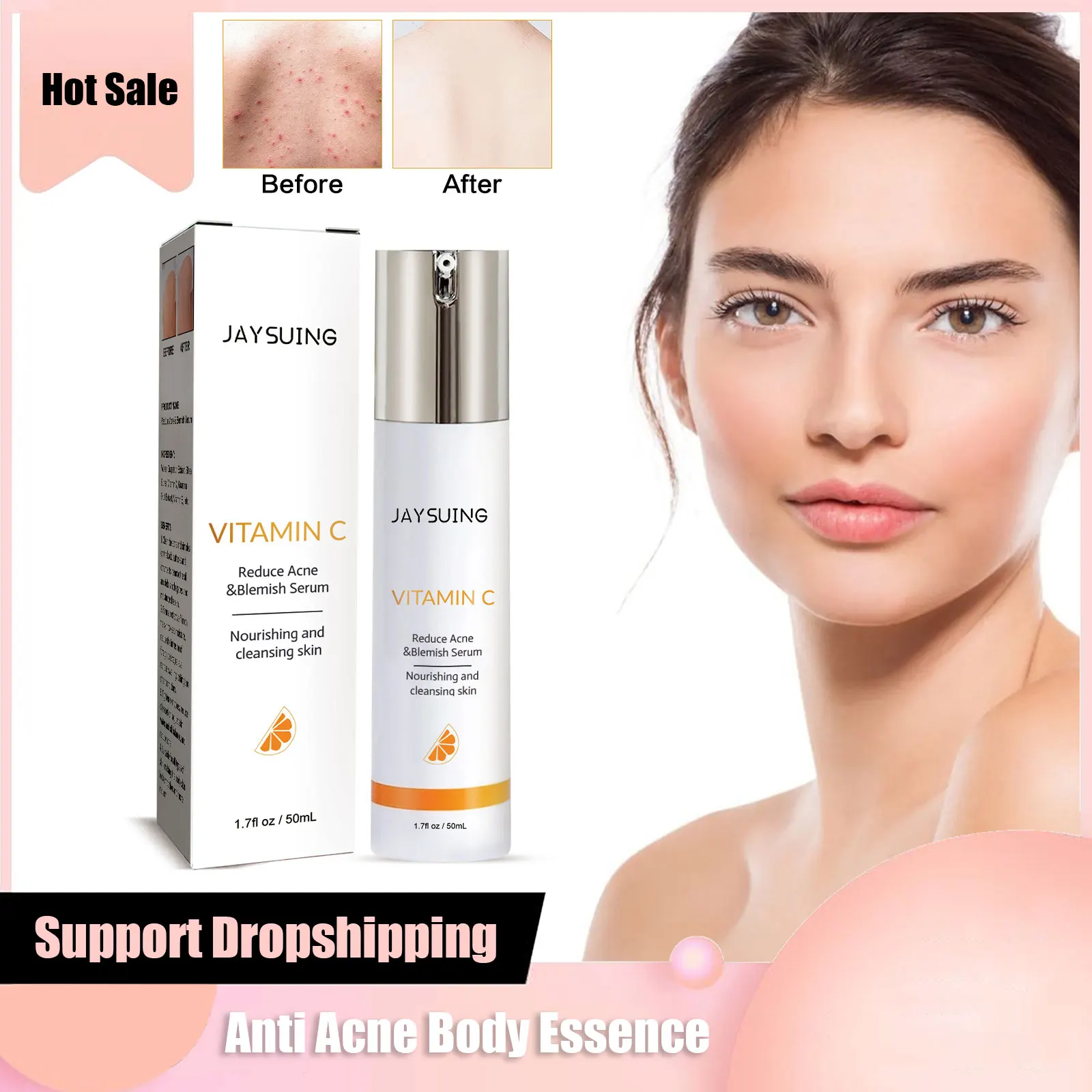 Acne Treatment Serum For Body Fade Spots Relieve Pigmentation Moisturizing Smooth Facial Skin Buttock Acne Remover Essence 50ml
Acne Treatment Serum For Body Fade Spots Relieve Pigmentation Moisturizing Smooth Facial Skin Buttock Acne Remover Essence 50ml