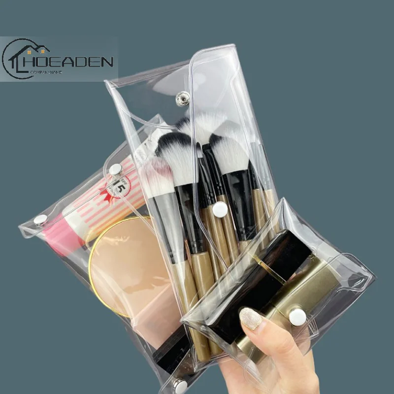 

Transparent Cosmetic Bag Waterproof PVC Pencil Toiletry Carry Pouch Portable Organizer Stationery Storage Bag Supplies Office