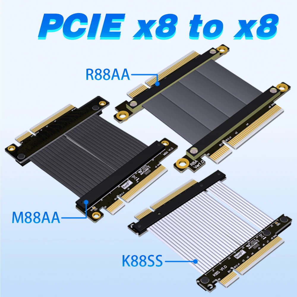 2023 NEW K88SS PCI Express X8 To X8 Male To Male Extension Cable Riser PCI-E 4.0 3.0 Pcie 8x Tx Rx Signal Direct Switching Cable
2023 NEW K88SS PCI Express X8 To X8 Male To Male Extension Cable Riser PCI-E 4.0 3.0 Pcie 8x Tx Rx Signal Direct Switching Cable