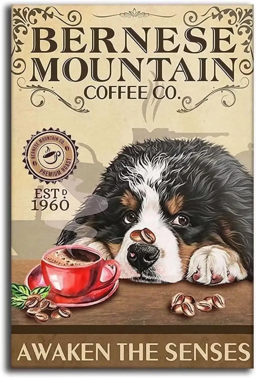 Bernese Mountain Metal Tin Signbernese Mountain Coffee Co. Awaken The Senses Funny Poster Cafe Living Room Bathroom Decor
Bernese Mountain Metal Tin Signbernese Mountain Coffee Co. Awaken The Senses Funny Poster Cafe Living Room Bathroom Decor