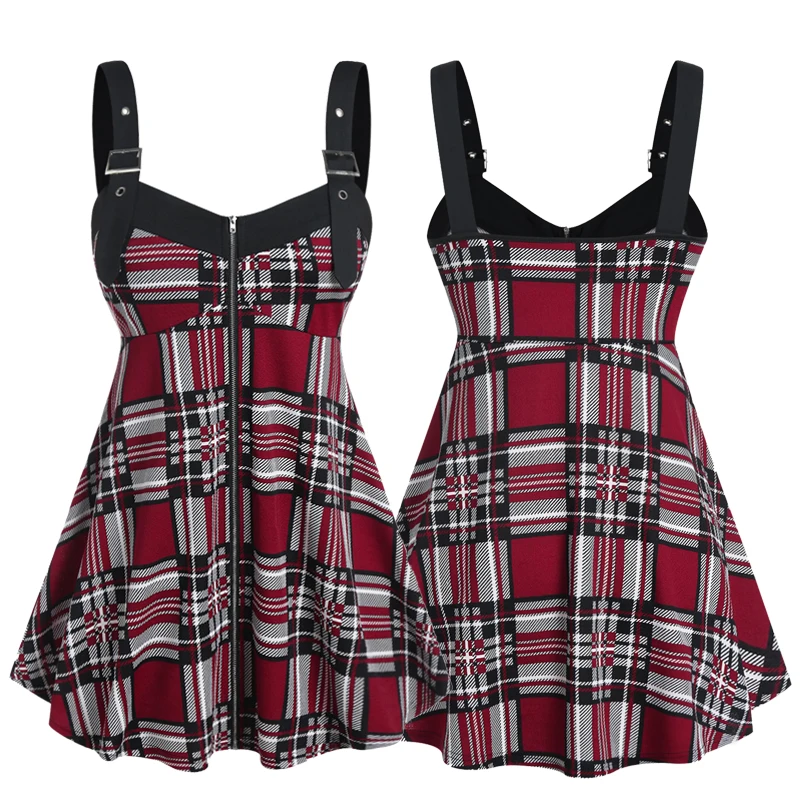 Gothic Full Zipper Grommets Camis Top Gothic Full Zipper Grommets Camis Top