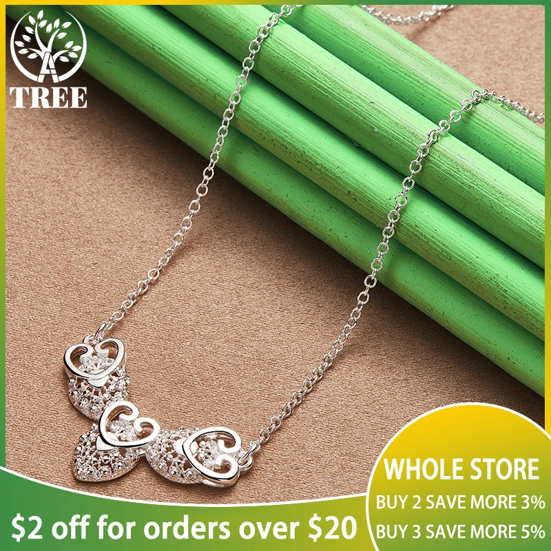 ALITREE 925 Sterling Silver Three Heart Pendant Necklace For Women Chain Engagement Wedding Fashion Charm Jewelry Birthday Gifts
ALITREE 925 Sterling Silver Three Heart Pendant Necklace For Women Chain Engagement Wedding Fashion Charm Jewelry Birthday Gifts