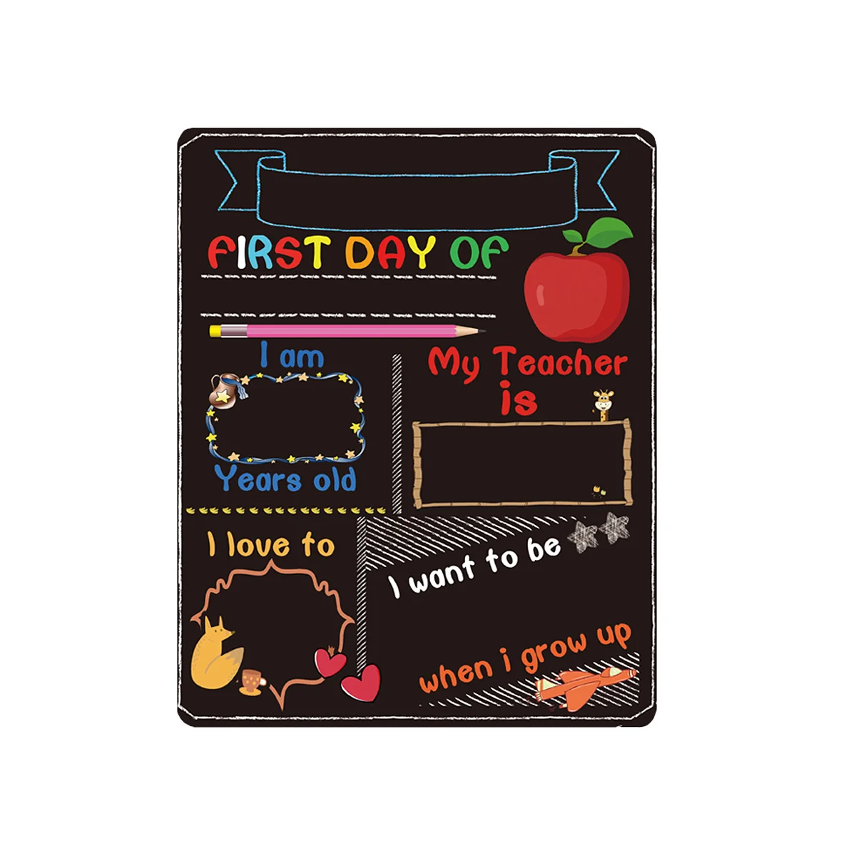 1Pc Frameless Black Chalkboard, Double- sided Color Printing Hanging Blackboard Sign Message Board Student Educational Board
1Pc Frameless Black Chalkboard, Double- sided Color Printing Hanging Blackboard Sign Message Board Student Educational Board