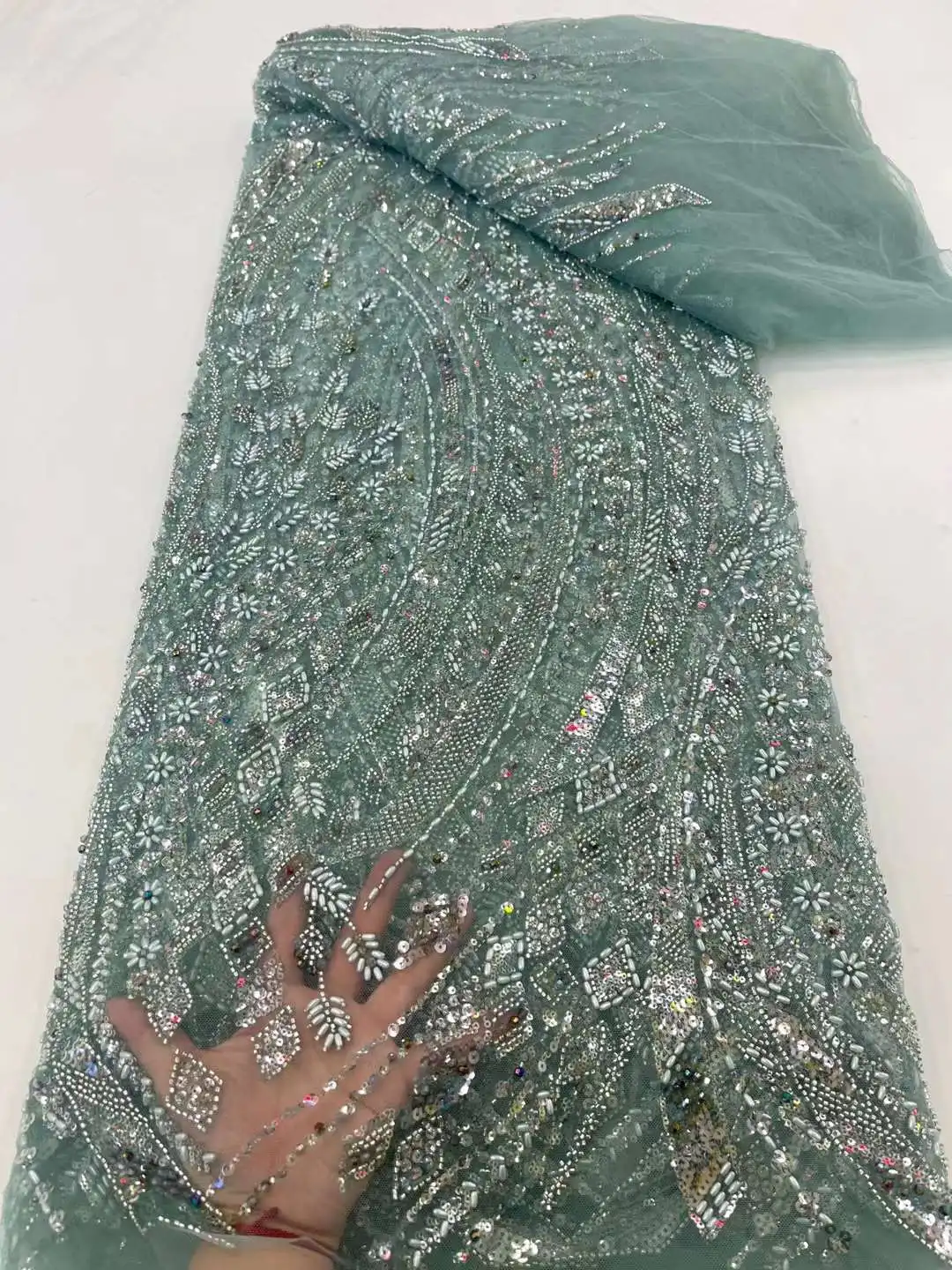 Green French Tulle Sequins Lace Fabric Groom Lace Embroidered African Nigerian Lace Fabrics For Women Wedding Party Christmas
Green French Tulle Sequins Lace Fabric Groom Lace Embroidered African Nigerian Lace Fabrics For Women Wedding Party Christmas