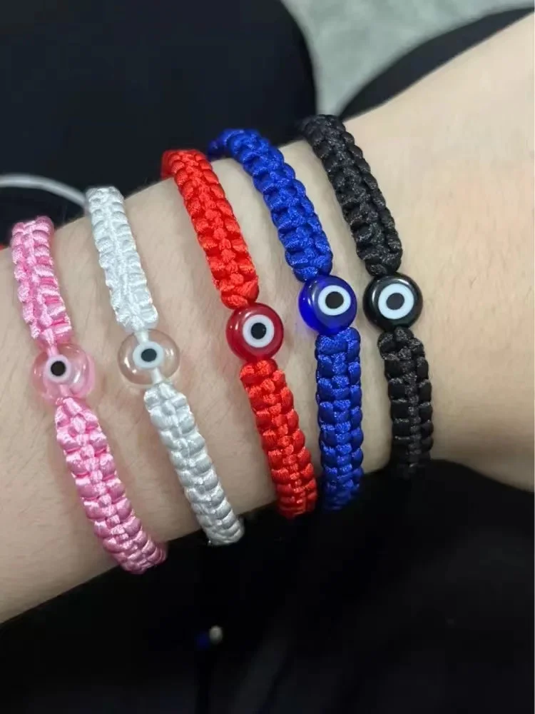 

12pcs Glazed Devil's Eye Korean Thread Braided Bracelet