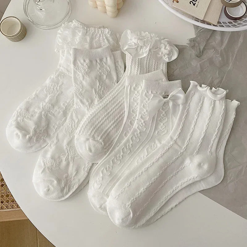 Lolita White Lace Socks Women Heart Bowknot Cotton Sock Femme Sweet JK Ankle Dress Calcetin Medias Anime Ruffle Socks
Lolita White Lace Socks Women Heart Bowknot Cotton Sock Femme Sweet JK Ankle Dress Calcetin Medias Anime Ruffle Socks