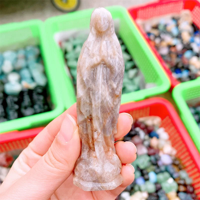 Natural Moon Stone Madonna Statue Crystals Carved Exquisite Gifts Small Crafts Reiki Healing Home Decoration
Natural Moon Stone Madonna Statue Crystals Carved Exquisite Gifts Small Crafts Reiki Healing Home Decoration