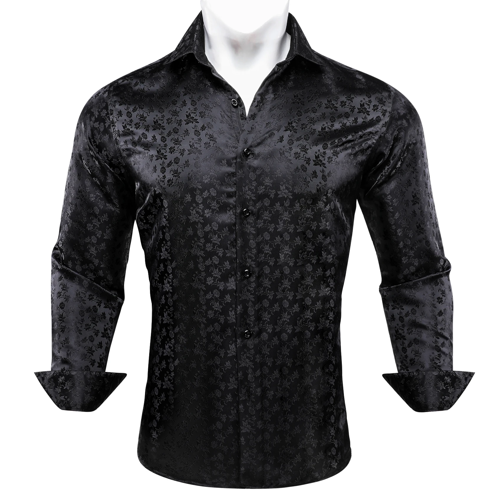 Designer Men Shirts Spring Black Floral Embroidered Slim Casual Single Breasted Long Sleeve Men Cloth Tops Barry Wang
Designer Men Shirts Spring Black Floral Embroidered Slim Casual Single Breasted Long Sleeve Men Cloth Tops Barry Wang