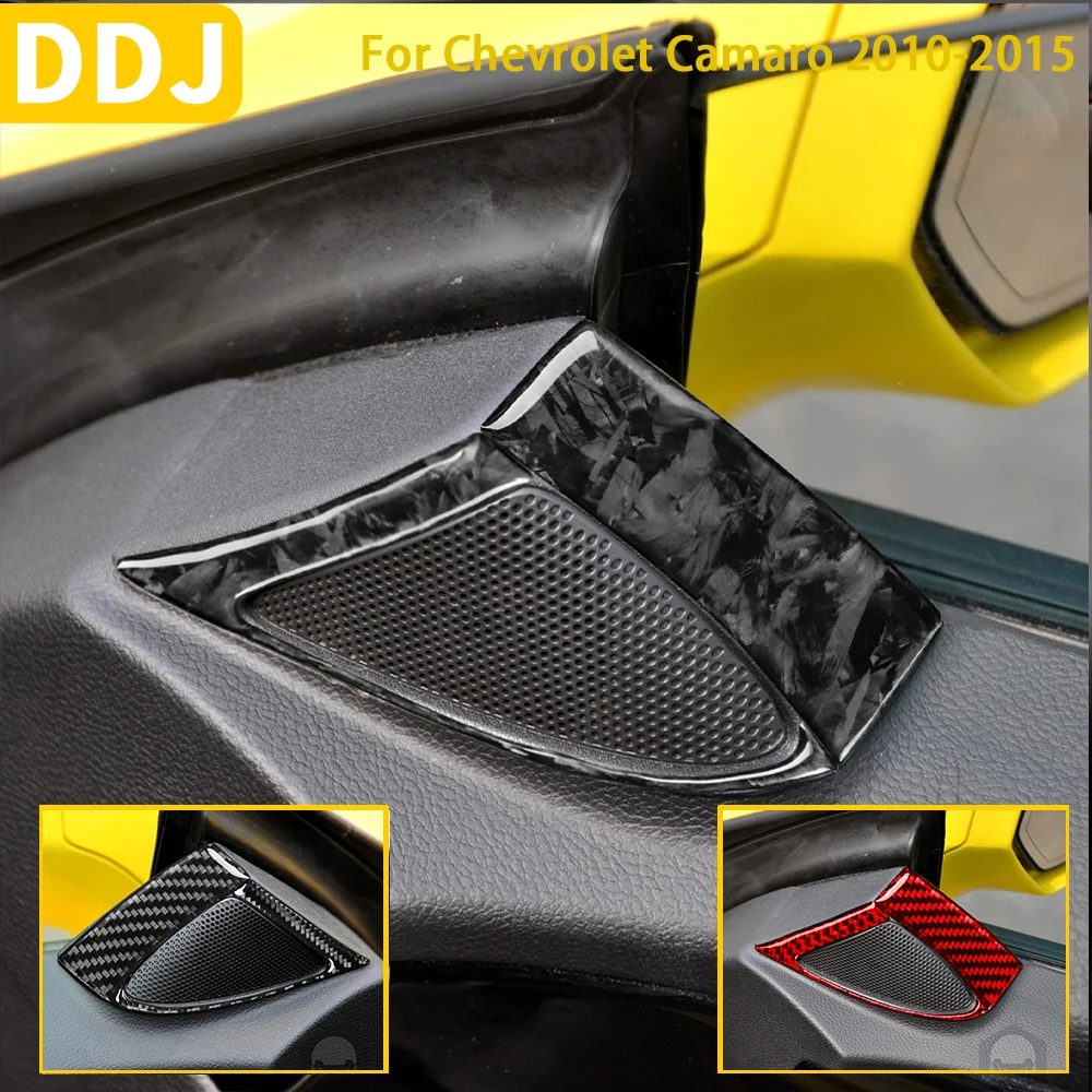 

For Chevrolet Camaro 2010 2011 2012 2013 2014 2015 Accessories Carbon Fiber Car Interior Front Door Horn Frame Trim Sticker