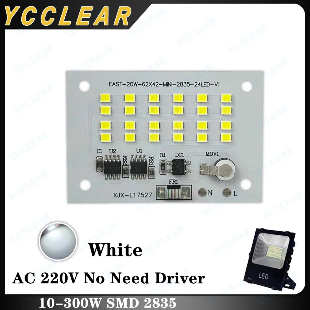 

LED Matrix Flood Light SMD2835 Smart IC Light Source Board AC220V 10W 20W 30W 50W 100W 150W 300W bead Board For LEDs Panel Light