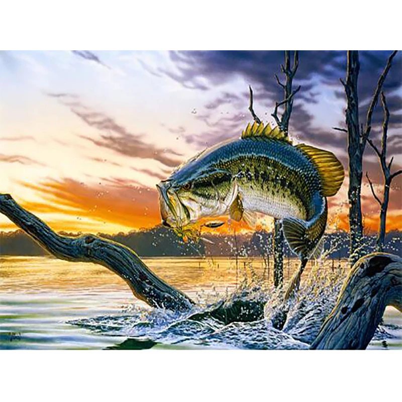 5D DIY diamond painting big fish decorative gift cross stitch diamond mosaic animals nature landscape living room decorations
5D DIY diamond painting big fish decorative gift cross stitch diamond mosaic animals nature landscape living room decorations