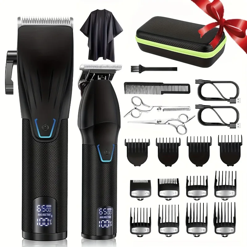 

Professional Hair Clippers And Trimmer Kit For Men Barber Clipper Set Cordless Hair Cutting-Beard Trimmer Grooming Haircut Kit