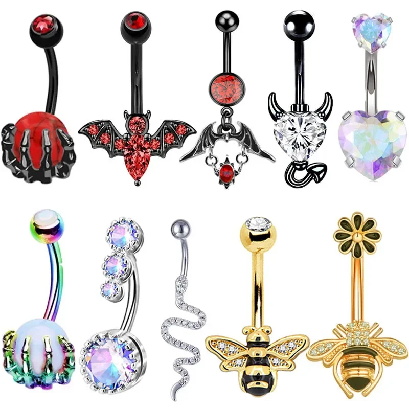 1PCS Bat Belly Button Piercing Jewelry 14G Claw Belly Ring Body Piercing Bee Navel Piercing Heart Belly Bars Piercings Ombligo
1PCS Bat Belly Button Piercing Jewelry 14G Claw Belly Ring Body Piercing Bee Navel Piercing Heart Belly Bars Piercings Ombligo