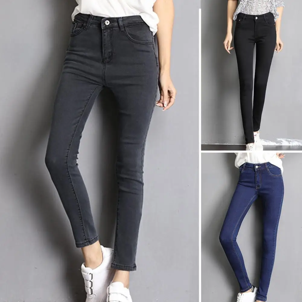 Solid Color Jeans High Waist Slim Fit Women's Jeans with Tummy Control Ankle Length Pockets Soft Elastic Solid Color Pants for A
Solid Color Jeans High Waist Slim Fit Women's Jeans with Tummy Control Ankle Length Pockets Soft Elastic Solid Color Pants for A