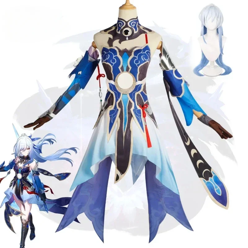 Honkai Star Rail Game Jingliu Cosplay Costume Wig Amalee Full Set Dress Outfit Uniform With Accessories Halloween Party Clothing
Honkai Star Rail Game Jingliu Cosplay Costume Wig Amalee Full Set Dress Outfit Uniform With Accessories Halloween Party Clothing