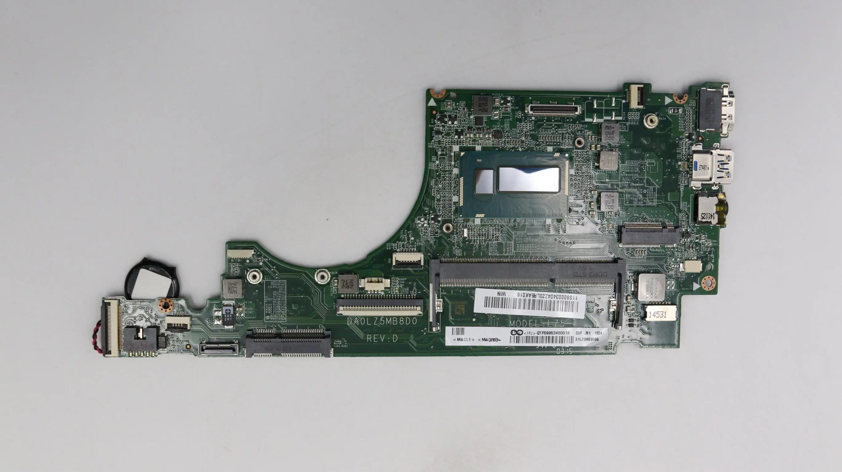 SN DA0LZ5MB8D0 FRU 90003404 CPU I5-4200 LZ5 W8P UMA Model compatible replacement Ideapad U330 U330P Laptop computer motherboard
SN DA0LZ5MB8D0 FRU 90003404 CPU I5-4200 LZ5 W8P UMA Model compatible replacement Ideapad U330 U330P Laptop computer motherboard
