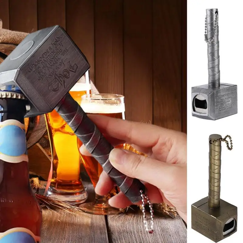 

Thors Hammer Bottle Opener Creative Beer Cap Keychain Opening Tool Long Handle Beer Opener Multifunction Thors Hammer Opener