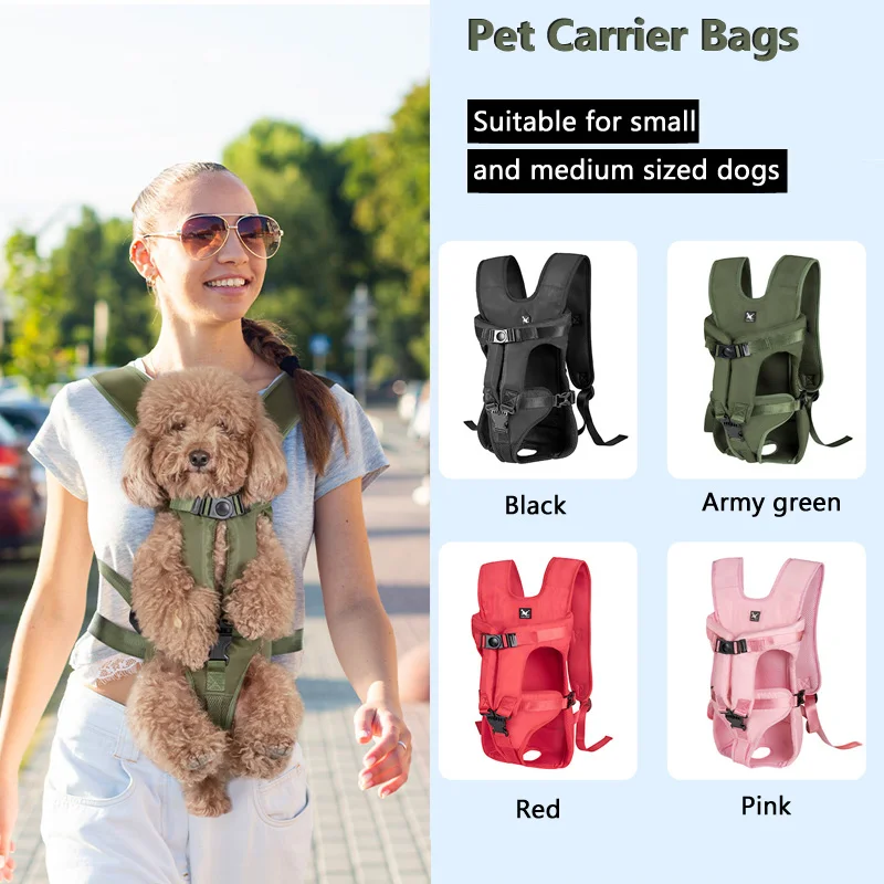 

Pet Carrier Backpack Puppy Carrying Waterproof Adjustable Tail Up Legs Out Pet Chest Carrier Bags Safety Travel Bag for Dog Cat