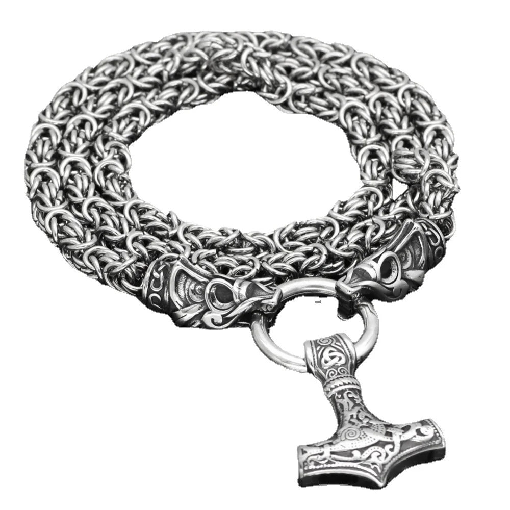 Nordic Culture Vintage Men's Necklace Viking Pirate Celtic Stainless Steel Thor Hammer Pendant 
Nordic Culture Vintage Men's Necklace Viking Pirate Celtic Stainless Steel Thor Hammer Pendant