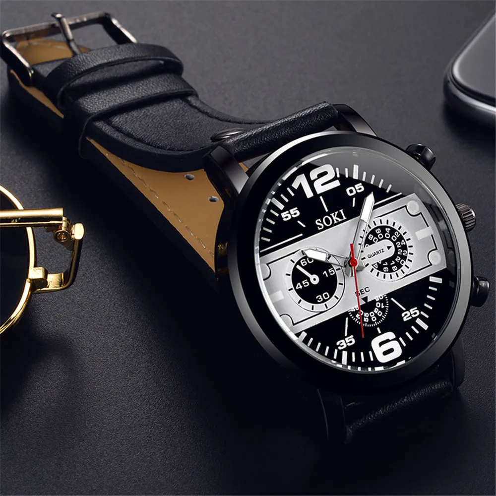 

Steel Erkek Kol Satleri Couple Fashion Leather Band Analog Quartz Round Wrist Business men's watch relógio feminino 시계