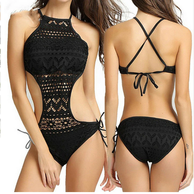 One-piece Sexy Hollow Out Lace Swimsuit Ladies Floral Monokini Swimwear Push-Up Bikini Women Bathing Suit Bodysuit Clothes 
One-piece Sexy Hollow Out Lace Swimsuit Ladies Floral Monokini Swimwear Push-Up Bikini Women Bathing Suit Bodysuit Clothes