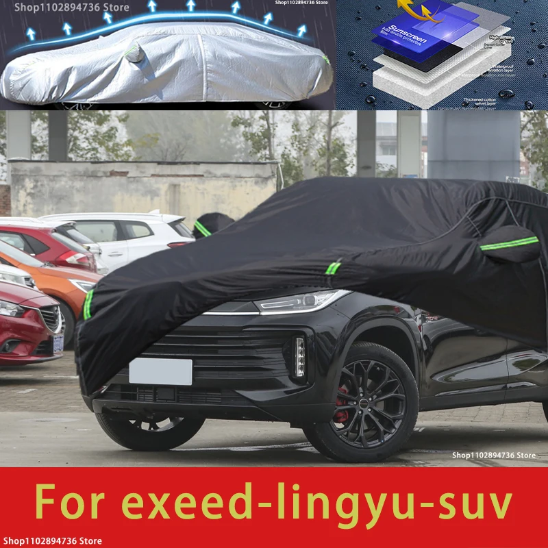 

For Exeed Lingyu fit Outdoor Protection Full Car Covers Snow Cover Sunshade Waterproof Dustproof Exterior black car cover