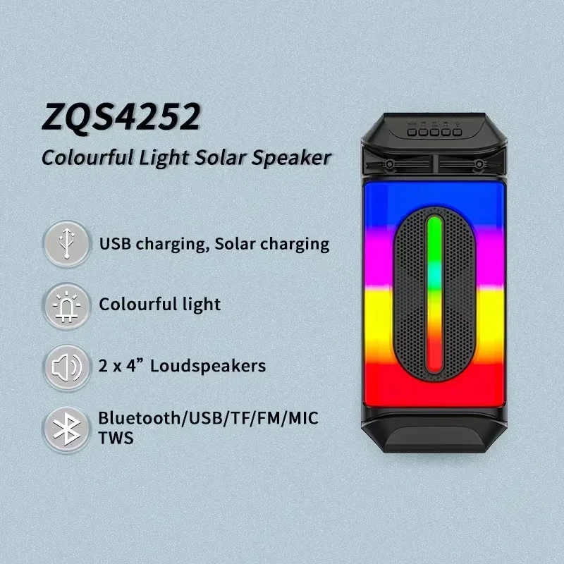 Wireless Bluetooth Speaker Portable Subwoofer RGB Lighting Outdoor Camping Karaoke Stereo Speaker Supports TF Card MP3 Playback
Wireless Bluetooth Speaker Portable Subwoofer RGB Lighting Outdoor Camping Karaoke Stereo Speaker Supports TF Card MP3 Playback