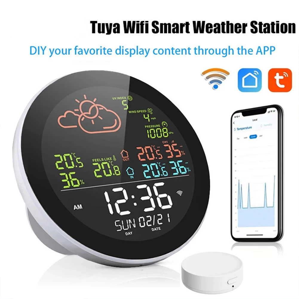 Умная Метеостанция Tuya с Wi-Fi, цифровой термометр, гигрометр, датчик прогноза погоды, для дома и улицы, измеритель температуры и влажности
Умная Метеостанция Tuya с Wi-Fi, цифровой термометр, гигрометр, датчик прогноза погоды, для дома и улицы, измеритель температуры и влажности