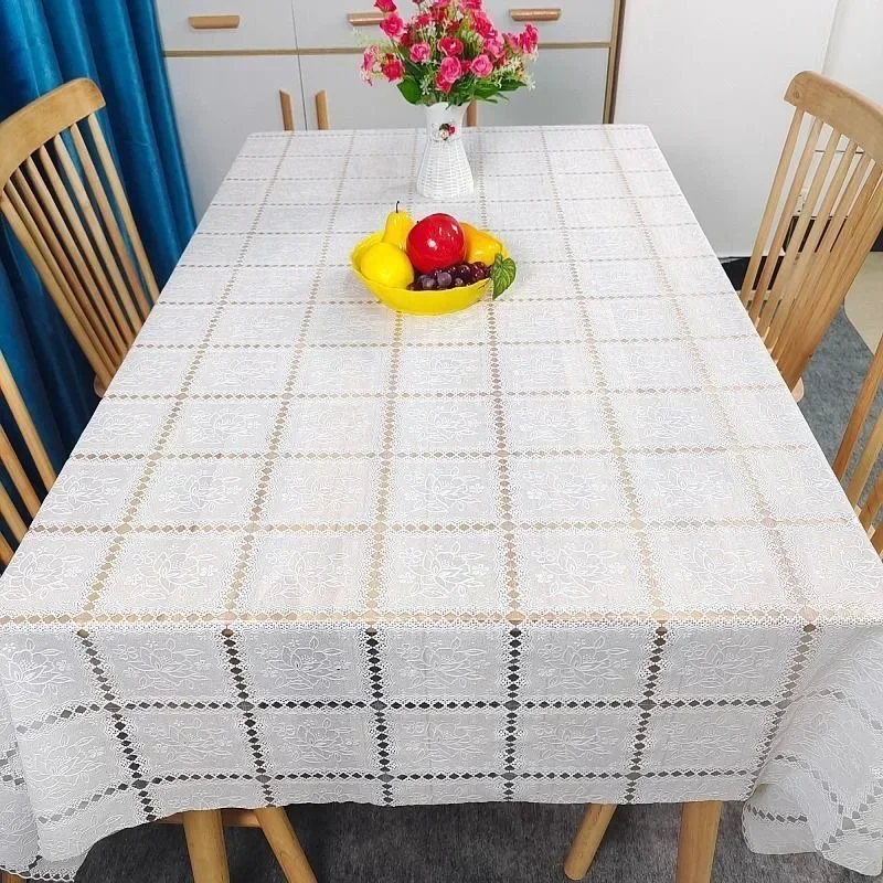 

pvc tablecloth waterproof and oil-proof lace edge printing no-wash anti-scalding household J326