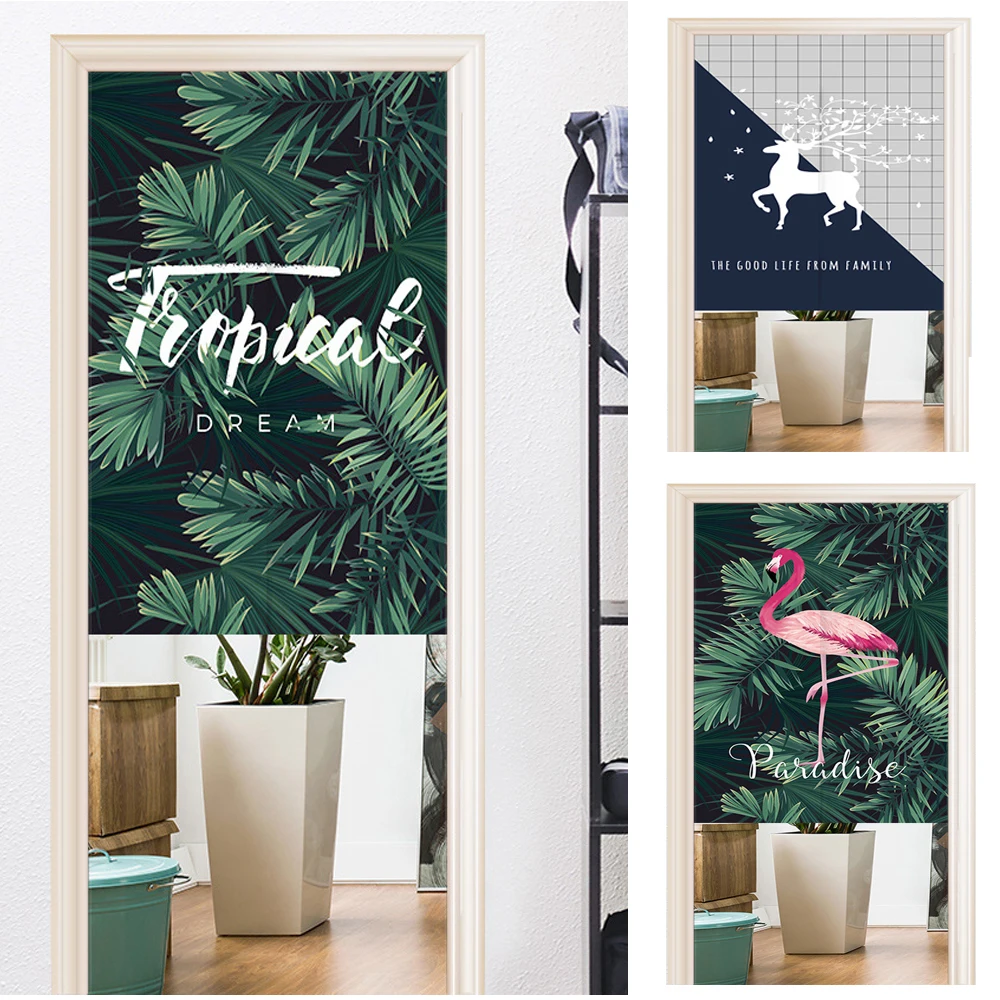 Japanese Style Door Curtain Punch-free Green Palm Leaves Doorway Through Rod Half-curtain Kitchen Bedroom Door Screen with Rod
Japanese Style Door Curtain Punch-free Green Palm Leaves Doorway Through Rod Half-curtain Kitchen Bedroom Door Screen with Rod