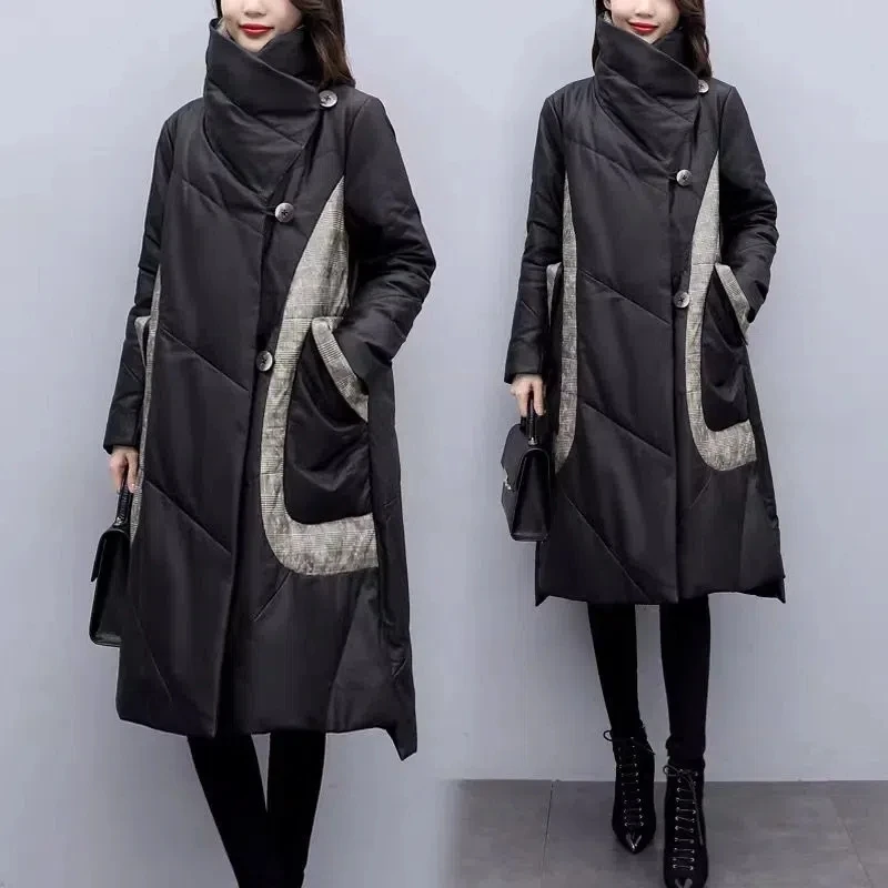 Down Cotton Jacket Women 2023 New Fashion All-match Casual Padded Coat Loose Large Size Thick Long Winter Jacket Female Parkas
Down Cotton Jacket Women 2023 New Fashion All-match Casual Padded Coat Loose Large Size Thick Long Winter Jacket Female Parkas