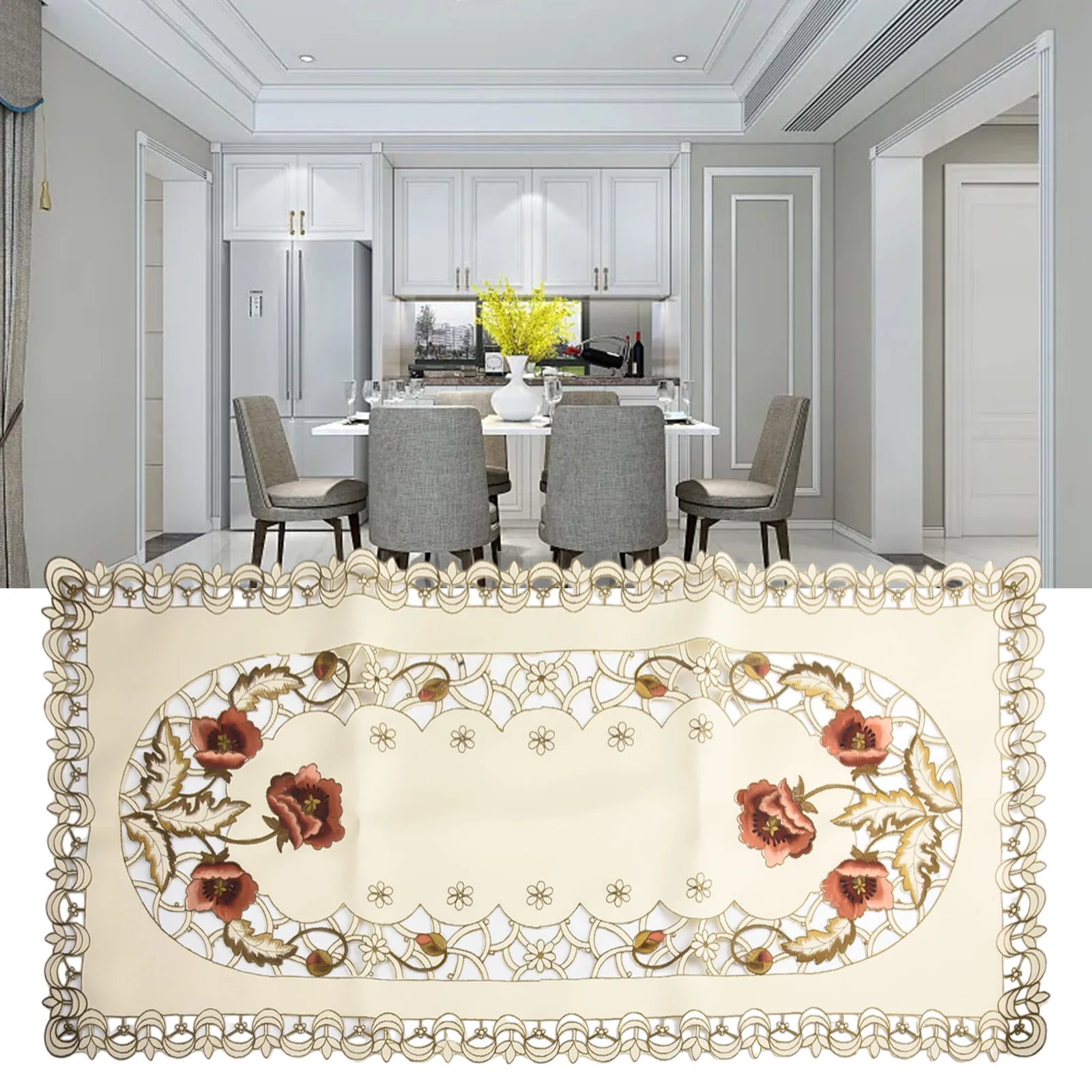 Stain Resistant And Washable Embroidered Tablecloth Lace Mat Decoration Cover Satin Fabric Protective For Wedding Parties
Stain Resistant And Washable Embroidered Tablecloth Lace Mat Decoration Cover Satin Fabric Protective For Wedding Parties