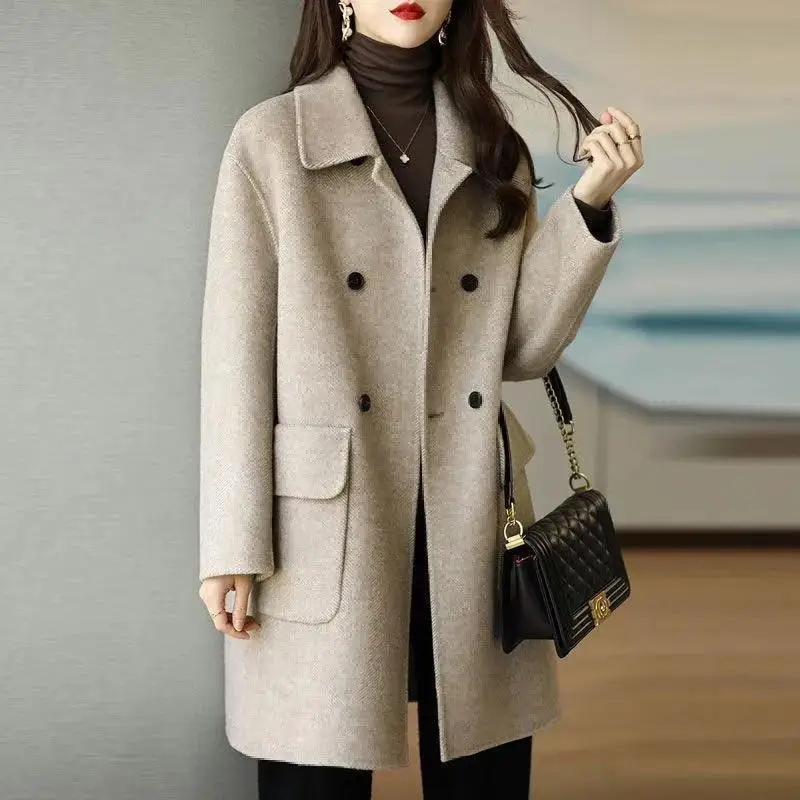 Woolen Coat Women's 2023 Autumn and Winter New Thickened Korean Warm Medium Long Woolen Loose Coat Women Winter Coat
Woolen Coat Women's 2023 Autumn and Winter New Thickened Korean Warm Medium Long Woolen Loose Coat Women Winter Coat