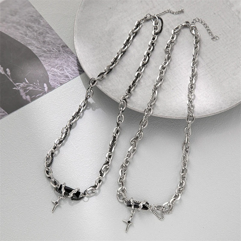 New Fashion Wrapping Black Forest Pendant Spliced Titanium Steel Necklace for Men and Women Couple Collar Chain Necklace
New Fashion Wrapping Black Forest Pendant Spliced Titanium Steel Necklace for Men and Women Couple Collar Chain Necklace