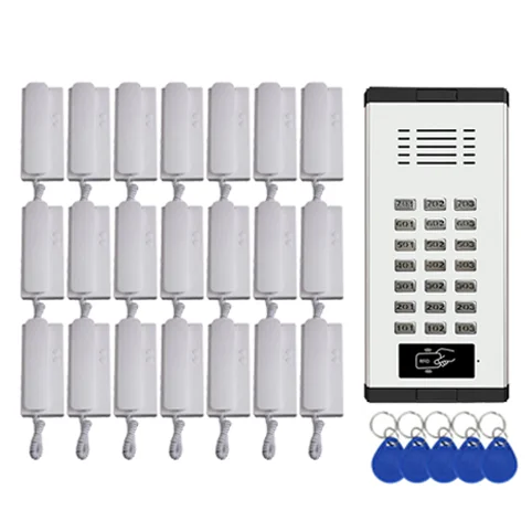 New Arrival 2-wired Home Audio Intercom Doorbell System Direct Press Key Audio Door Phone ID Card Unlocking for 21-Apartments
New Arrival 2-wired Home Audio Intercom Doorbell System Direct Press Key Audio Door Phone ID Card Unlocking for 21-Apartments