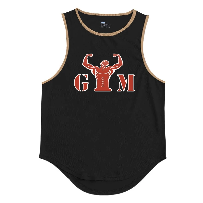 

Summer Gym Tank Top Men Dacron Bodybuilding Fitness Sleeveless T Shirt Workout Clothing Mens Compression Sportswear Muscle Vests