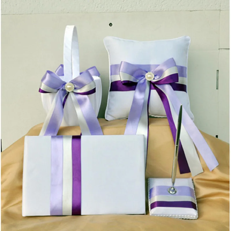 4Pcs/Set Europe Wedding Sets Top Quality Satin Ribbon Ring Pillow & Flower Basket & Guest Book & Pen Bride Wedding Supplies
4Pcs/Set Europe Wedding Sets Top Quality Satin Ribbon Ring Pillow & Flower Basket & Guest Book & Pen Bride Wedding Supplies