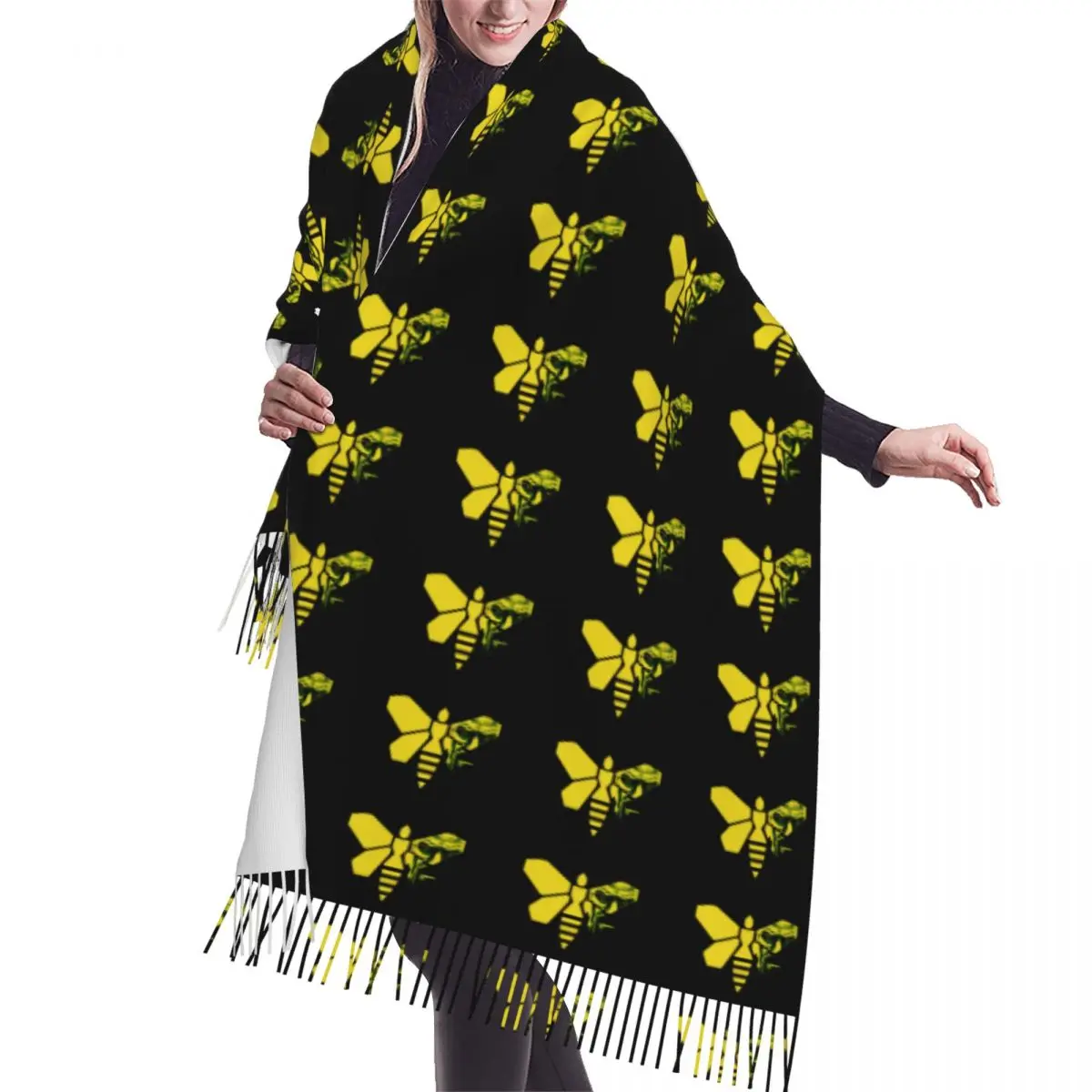 Ladies Long Heisenberg Walter White With Bee Gift Scarves Women Winter Soft Warm Tassel Shawl Wraps Breaking Bad Tv Show Scarf
Ladies Long Heisenberg Walter White With Bee Gift Scarves Women Winter Soft Warm Tassel Shawl Wraps Breaking Bad Tv Show Scarf