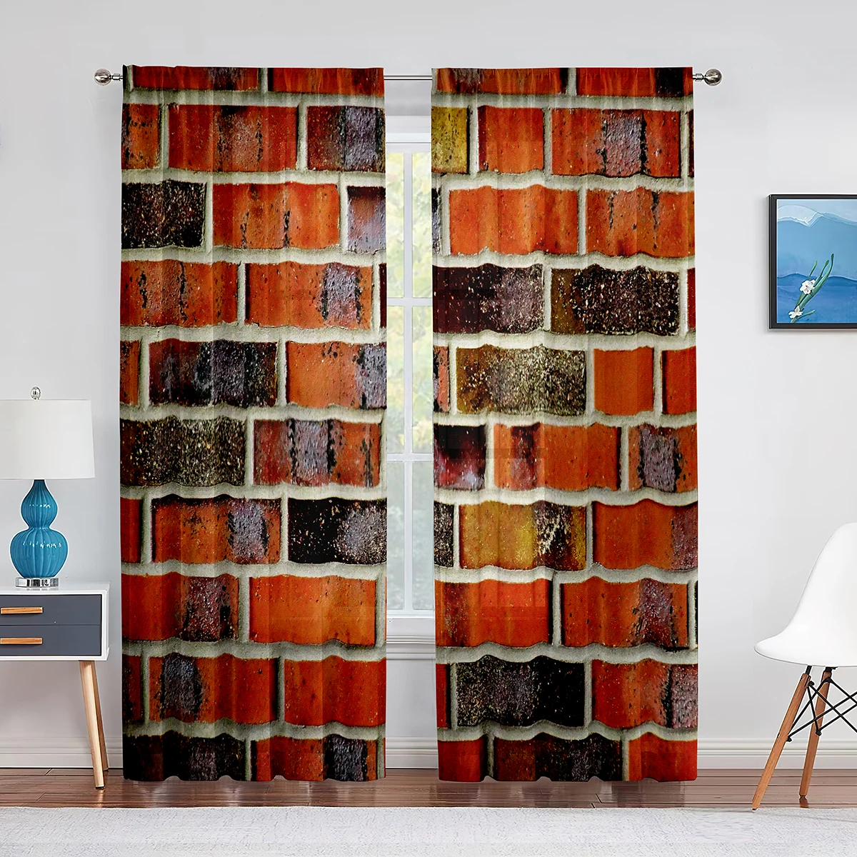 Vibrant Color Brick Wall Print Sheer Voile Curtains for Kitchen Living Room Bedroom Decor Modern Tulle Curtain Window Treatment
Vibrant Color Brick Wall Print Sheer Voile Curtains for Kitchen Living Room Bedroom Decor Modern Tulle Curtain Window Treatment