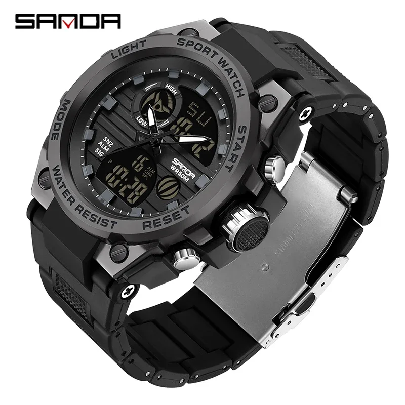 SANDA Sport Watch For Men Military Quartz Watch Man Waterproof Dual Display Digital Wristwatch for Men Clock Relogios Masculino
SANDA Sport Watch For Men Military Quartz Watch Man Waterproof Dual Display Digital Wristwatch for Men Clock Relogios Masculino