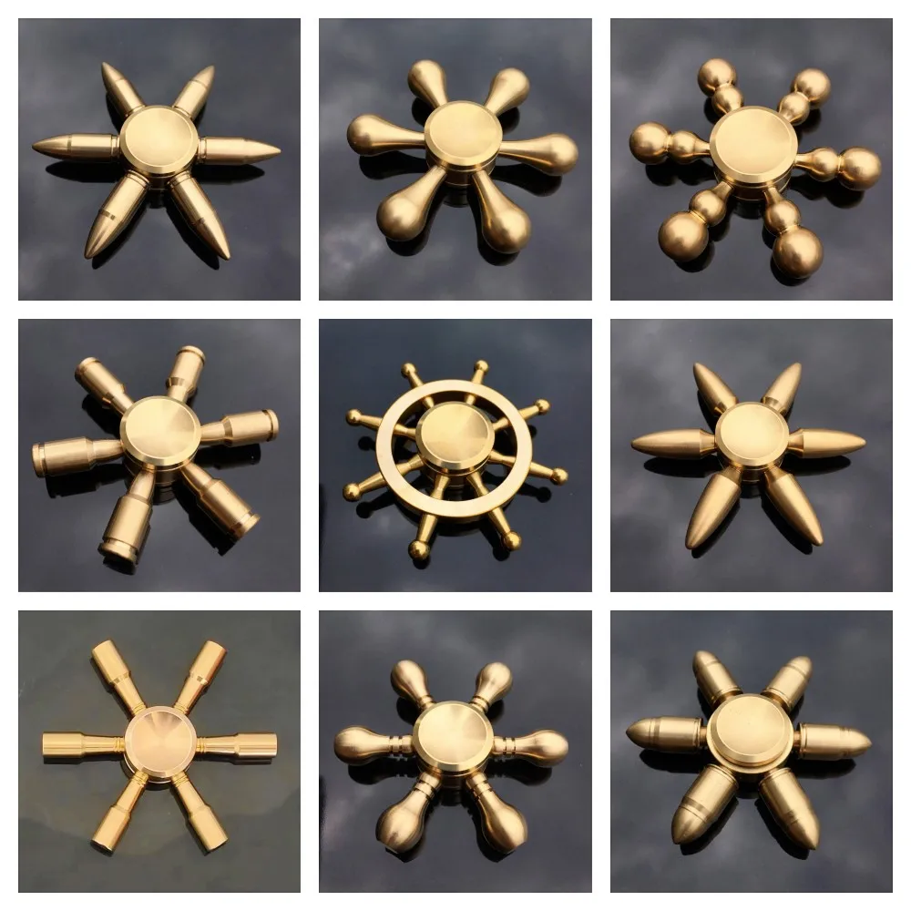 

Copper Fidget Spinner Metal EDC Hand Spinner Anti-Anxiety Toy for Spinners Focus Relieves Stress ADHD Brass Finger Spinner Toys