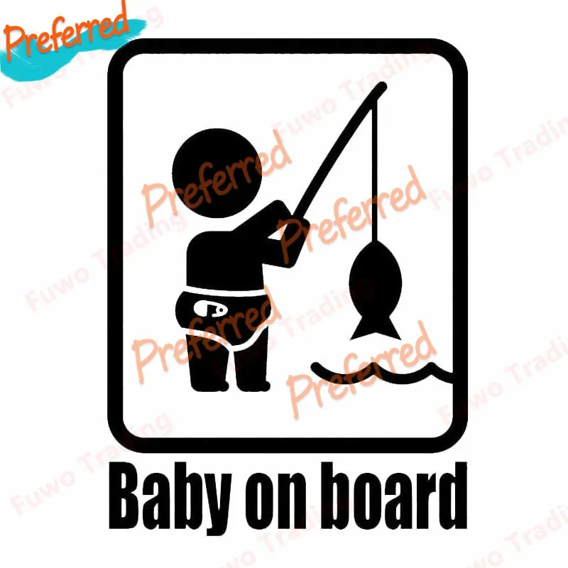 

WARNING SAFETY Baby ON BOARD Fishing Sticker Decal for Your All Cars Racing Laptop Motorcycle Trunk Surf Camper Window Bumper