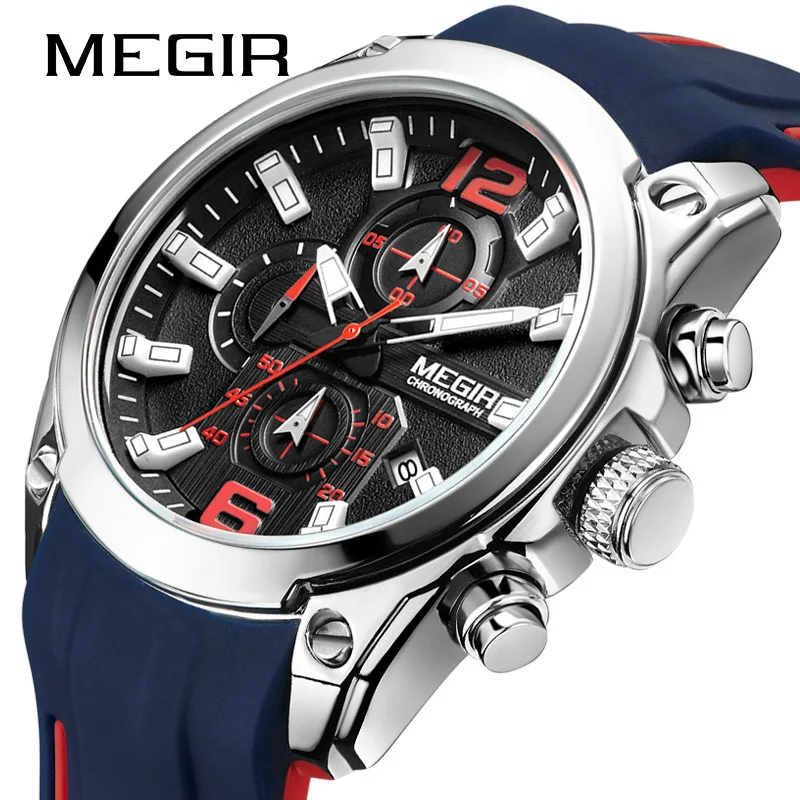 

Megir Men's Chronograph Quartz Watch Waterproof Wristwatch Military Sport Watch Men Relogios Masculino Мужские кварцевые часы