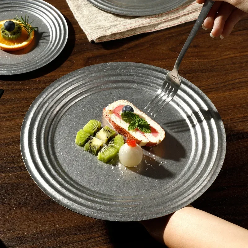 6-7inch Reusable Metal Dinner Plates Vintage Quality Stainless Steel Silver Color Heavy Round Safe BBQ Steak Plate Eating Picnic
6-7inch Reusable Metal Dinner Plates Vintage Quality Stainless Steel Silver Color Heavy Round Safe BBQ Steak Plate Eating Picnic