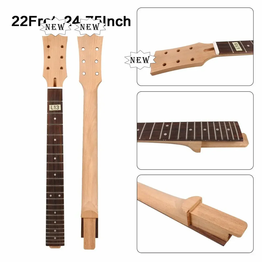 Yinfente New Electric Guitar Neck 22 Fret 24.75 Inch Dots Inlay Rosewood Unfinished Set in Heel for Luthier High Quality
Yinfente New Electric Guitar Neck 22 Fret 24.75 Inch Dots Inlay Rosewood Unfinished Set in Heel for Luthier High Quality