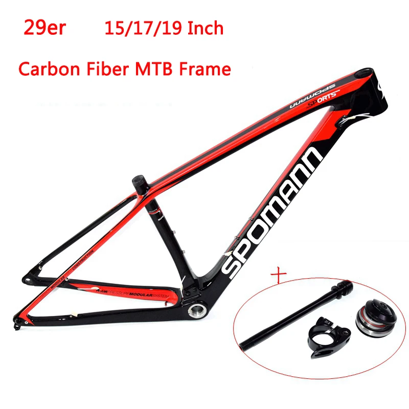 

Newest 29*15/17/19" Inch Mountain Bike T800 UD Full Carbon Fibre Bicycle Frame Thru Axle Disc Brake 29er MTB