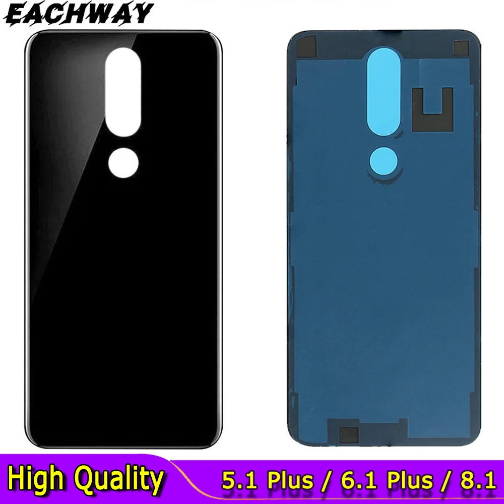 

For Nokia 5.1 Plus 6.1 Plus 8.1 X7 TA-1102 TA-1105 TA-1108 TA-1109 TA-1112 TA-1120 1199 Glass Rear Back Housing Battery Cover